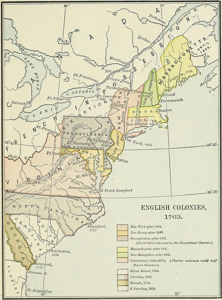 The Original Thirteen Colonies