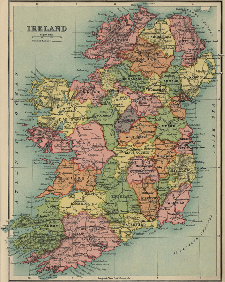 Map of Ireland 1913