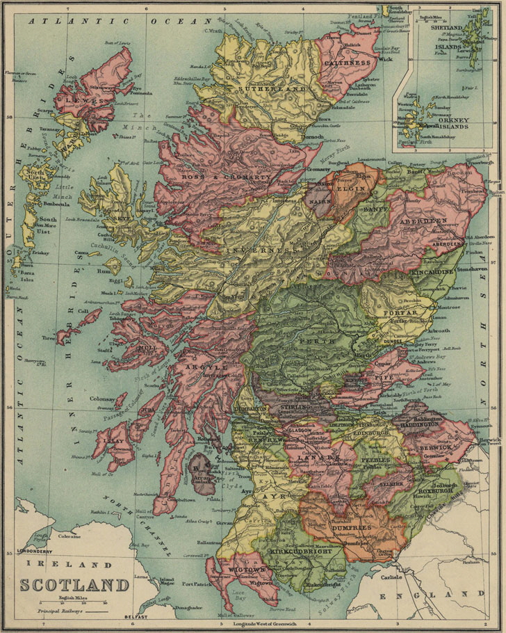 Map of Scotland 1913